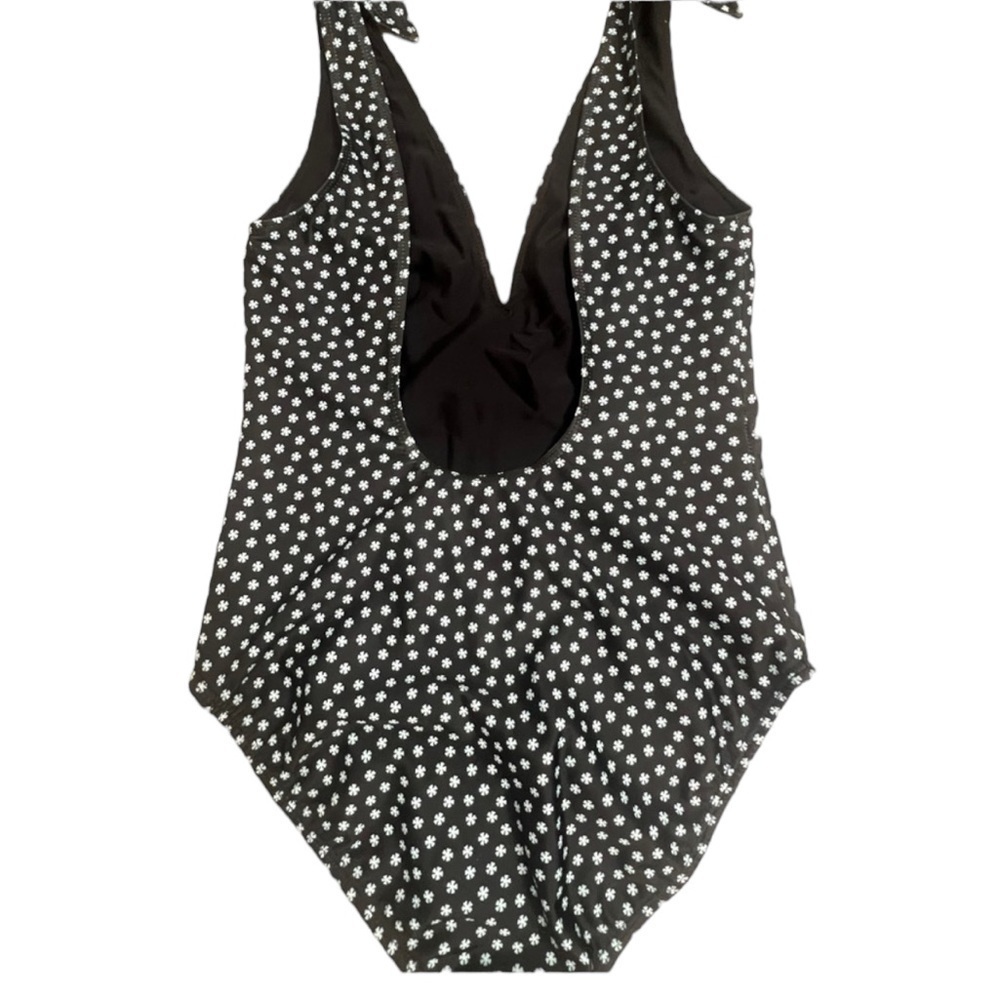 NWT Daughters of Summer Black Floral Print Adjustable Tie One Piece - Size XS - Picture 2 of 7
